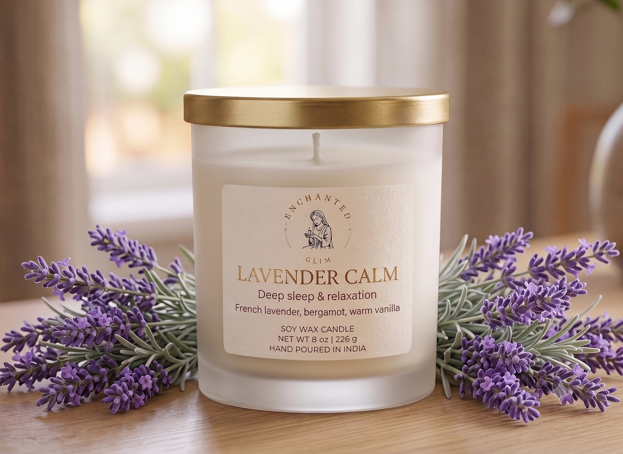 Lavender Calm — Enchanted Glim soy wax candle